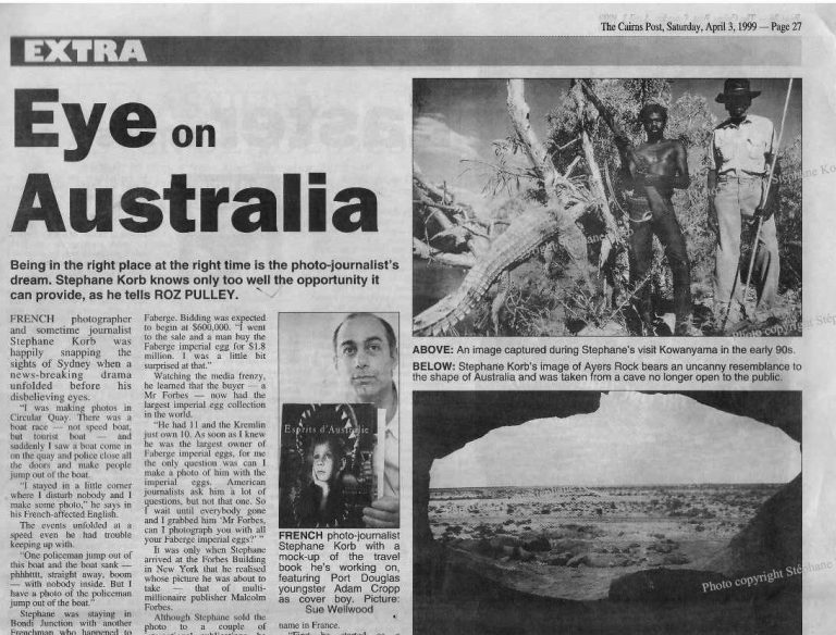 Article de presse du Cairns Post sur Stephane Korb en 1999